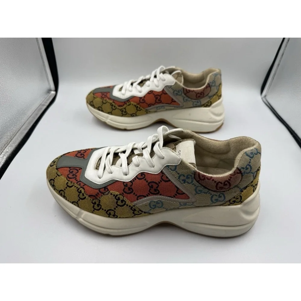Gucci Rhyton GG Sneakers US 11.5‎ Multi Monogram Canvas Low Top Runners